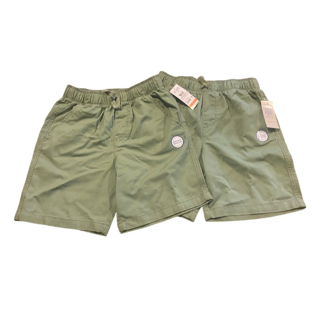 Set of (2) 365 Kids Garanimals Chino Shorts Green Boys Woven Shorts‎ Size 8 NWT